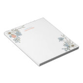 ブルー ボーホー フラワーパーソナルステーショナリーノートブック ノートパッド (アングル)