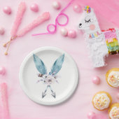 ブルー ボーホー ボヘミアンフィッシュテール アローズ フラワーパーティー ペーパープレート (パーティー)