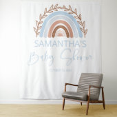 ブルー ボーホー レインボー ベイビー シャワー テラコッタ タペストリー (インサイチュ)