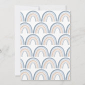ブルー ボーホー レインボー 男の子 ベビーシャワー 招待状 (裏面)