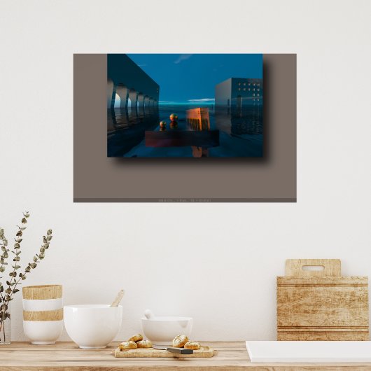 ブルー... ポスター (キッチン)