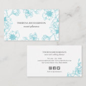 ブルー·マグノリア·ヴィンテージ·ハンド·ソーシ色彩の鮮やかャル·メディア 名刺 (正面/裏面)