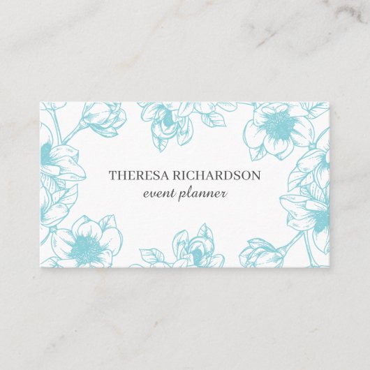 ブルー·マグノリア·ヴィンテージ·ハンド·ソーシ色彩の鮮やかャル·メディア 名刺 (正面)