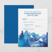 ブルー・マジェスティック・マウンテン・ウォーターカラー・バル・ミツヴァ・RSVP 招待状 (正面/裏面)