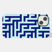 ブルー・マゼアートパターン iPhoneケース (裏面横)