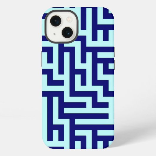 ブルー・マゼアートパターン iPhoneケース (裏面)
