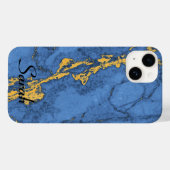 ブルー・マーブルとゴールド Case-Mate iPhoneケース (裏面 (横))