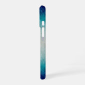 ブルー・マーブルグラデーション デザイン リフレクション iPhone 16ケース (左側面)