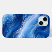 ブルー・マーブル・ウェーブ 贅沢な抽象画 Case-Mate iPhoneケース (裏面 (横))
