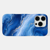 ブルー・マーブル・ウェーブ 贅沢な抽象画 Case-Mate iPhoneケース (裏面 (横))