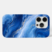 ブルー・マーブル・ウェーブ 贅沢な抽象画 Case-Mate iPhoneケース (裏面 (横))