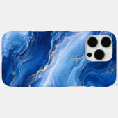 ブルー・マーブル・ウェーブ 贅沢な抽象画 Case-Mate iPhoneケース (裏面 (横))