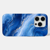 ブルー・マーブル・ウェーブ 贅沢な抽象画 Case-Mate iPhoneケース (裏面 (横))