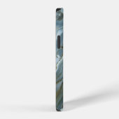 ブルー・マーブル iPhoneケース (右側面)