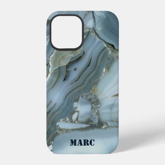 ブルー・マーブル iPhoneケース (裏面)