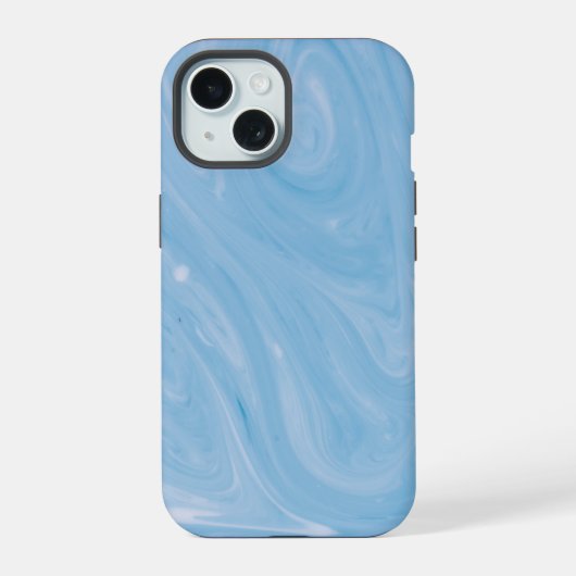 ブルー・マーブル iPhone 15ケース (裏面)