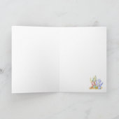ブルー マーメイド ウォーターカラー グリーティングカード (内部)
