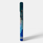 ブルー+マーヴ+グリーンの信仰のオウムガイと金のクロスがおしゃれ Case-Mate iPhoneケース (裏面 / 左)