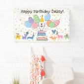ブルー・マー ル・シープアードゥードル犬の誕生日パーティー 横断幕 (インサイチュ)