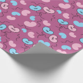 ブルー ミスター ピンク ミセス バルーン アニバーサリー ギフト シームレス ラッピングペーパー (角)