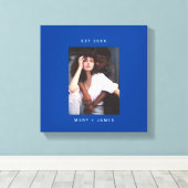 ブルー |ミニマルカスタム主義フォト文字 キャンバスプリント (インサイチュ (ウッドフロア))