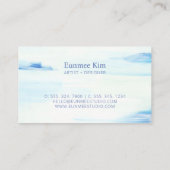 ブルー&ミント抽象芸術アーユニークト 名刺 (裏面)