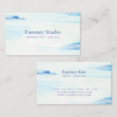 ブルー&ミント抽象芸術アーユニークト 名刺 (正面/裏面)