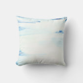 ブルー&ミント抽象芸術アー絵を描トのオリジナルアート クッション (正面)