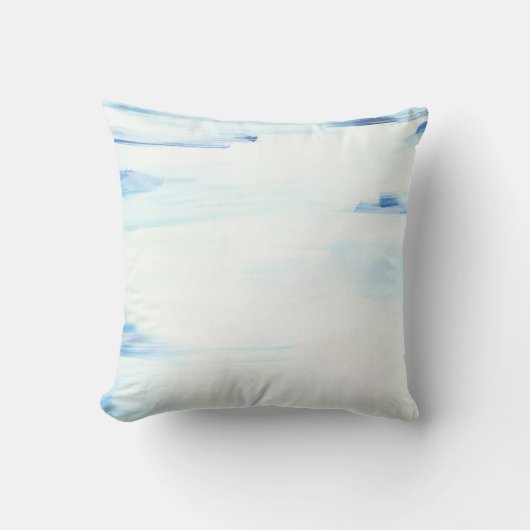 ブルー&ミント抽象芸術アー絵を描トのオリジナルアート クッション (正面)