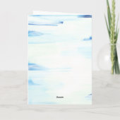 ブルー&ミント |抽象芸術アート父の日 カード (裏面)