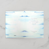 ブルー&ミント |抽象芸術アート父の日 箔グリーティングカード (外側レイダウン)