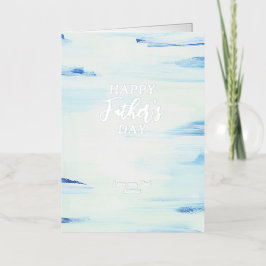 ブルー&ミント |抽象芸術アート父の日 箔グリーティングカード