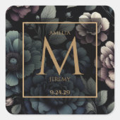 ブルー ムーディー フラワル スクエアシール (正面)