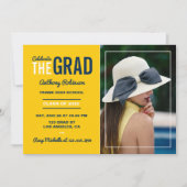 ブルー&メイズ卒業パーティー写真招待状 招待状 (正面)