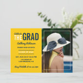 ブルー&メイズ卒業パーティー写真招待状 招待状 (スタンド正面)