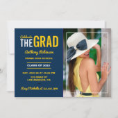 ブルー&メイズ卒業パーティー写真招待状 招待状 (正面)