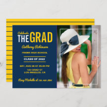 ブルー&メイズ卒業パーティー写真招待状