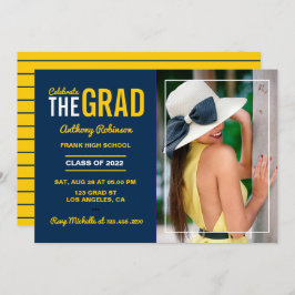 ブルー&メイズ卒業パーティー写真招待状 招待状