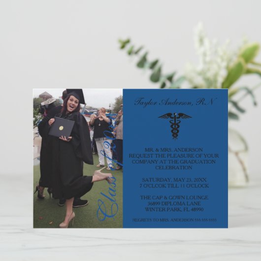 ブルー·メディカルRNスクール卒業発表 招待状 (スタンド正面)