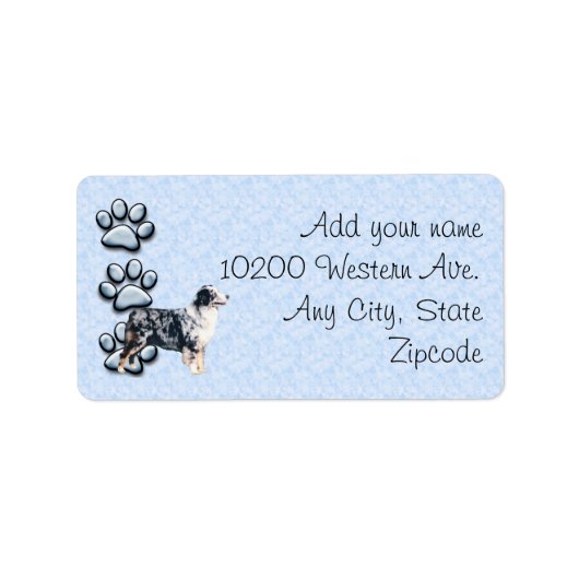 ブルー・メルル・オーストラリアと3つの青い足跡 ラベル (正面)