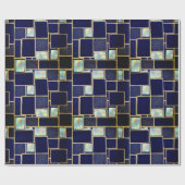 ブルー | モダンフェイクグリッター&オプラルラッピング紙 ラッピングペーパー (フラット)