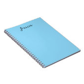 ブルー モダン エレガント シンプル プロフェッショナル ネーム ノートブック (右側)