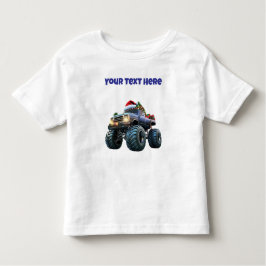 ブルー モンスター トラック 幼児用Tシャツ 編集可能 トドラーTシャツ