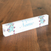 ブルー·ユニコランニングーン·ズ·サンダー·コーブ デスクネームプレート (側面)