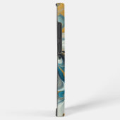 ブルー、ライトブルー、金ゴールド注絵を描流旋回 SAMSUNG GALAXYケース (右側面)