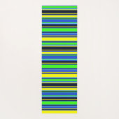 ブルー、ライム、イエローヨガストライプのマット ヨガマット (裏面)