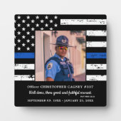 ブルー・ライン法執行機関警察官メモリアル フォトプラーク (正面)