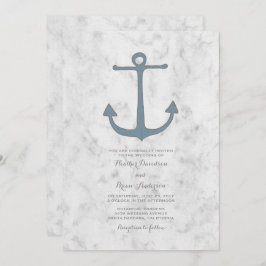 ブルー ラスティック アンカー ウェディング 招待 招待状