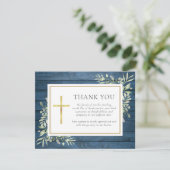 ブルー ラスティック ウッド グリー ネリー クリスチャン 追悼式 サンキューカード (スタンド正面)