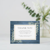ブルー ラスティック グリーン 葬儀 生命の祝祭 サンキューカード (スタンド正面)